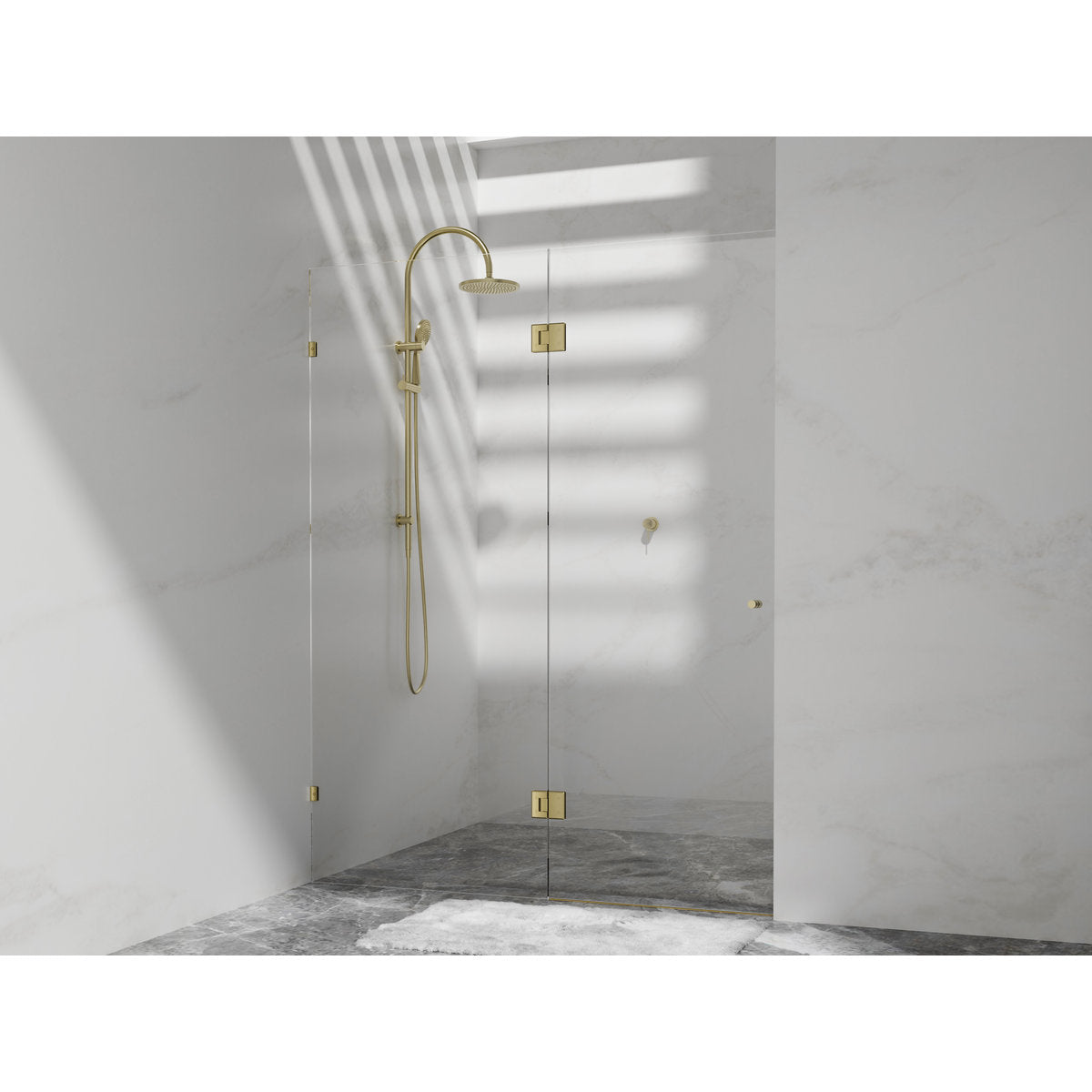 Nero 180 Degree Glass To Glass Shower Hinge 10mm Glass - Brushed Gold