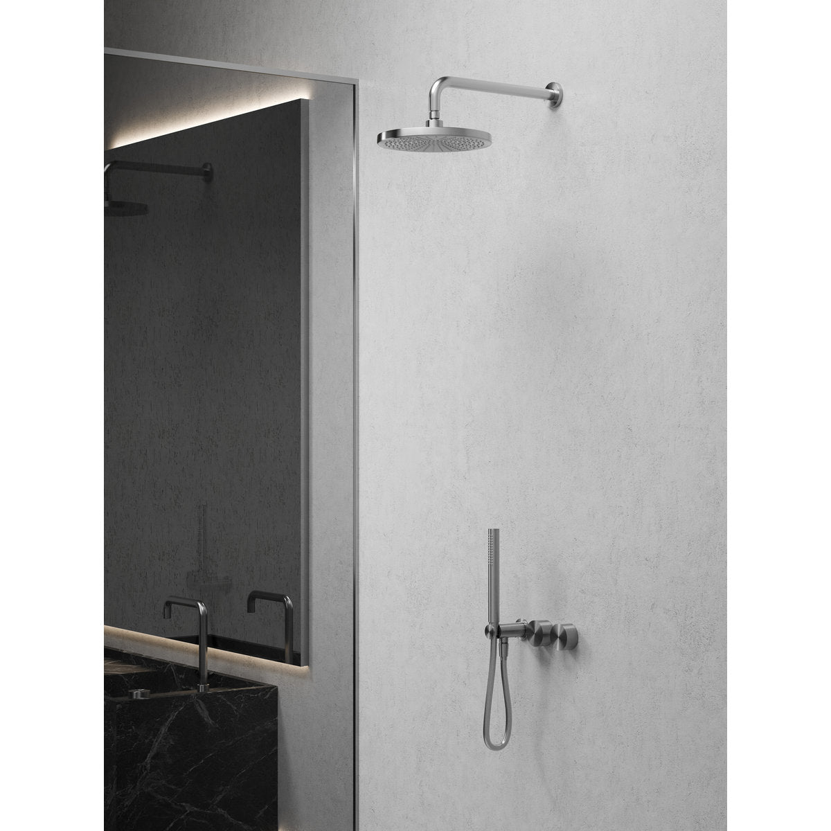 Kara Progressive Shower System Separate Plate Trim Kits in Brushed Nickel