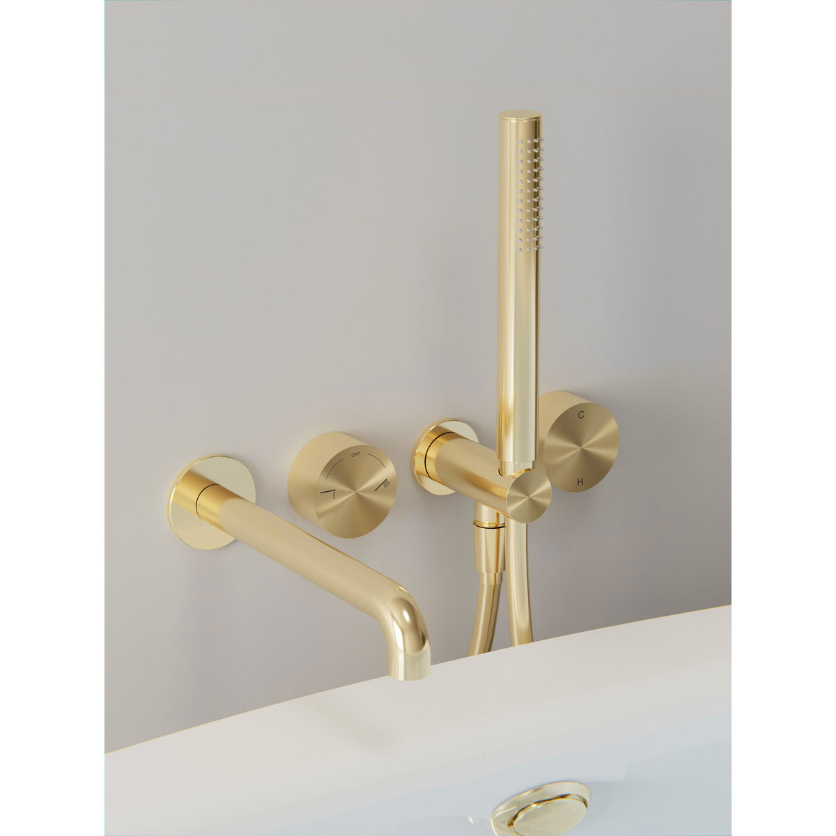 Kara Progressive Shower Mixer in Brushed Gold