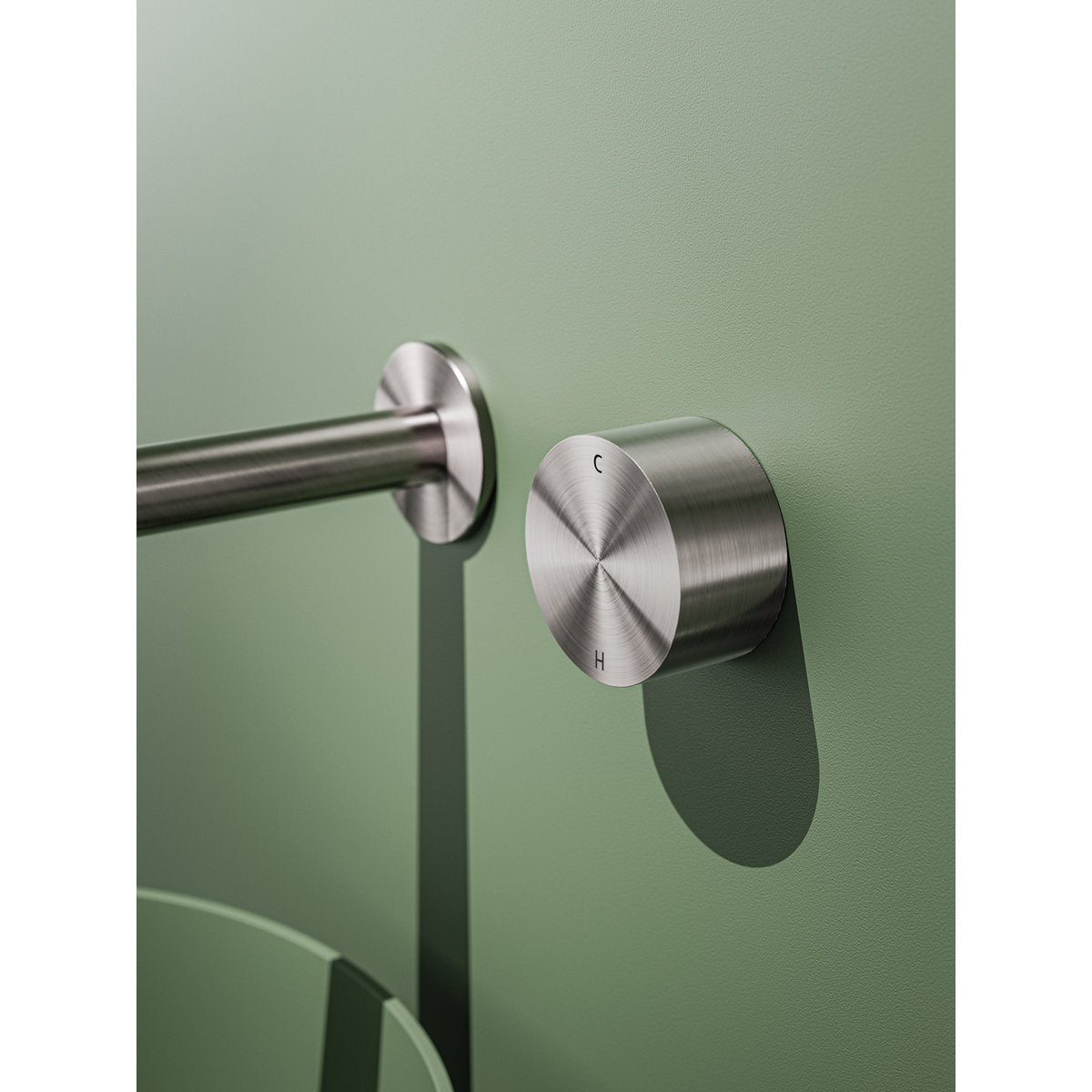 Kara Progressive Wall Basin/Bath Set 260mm in Brushed Nickel