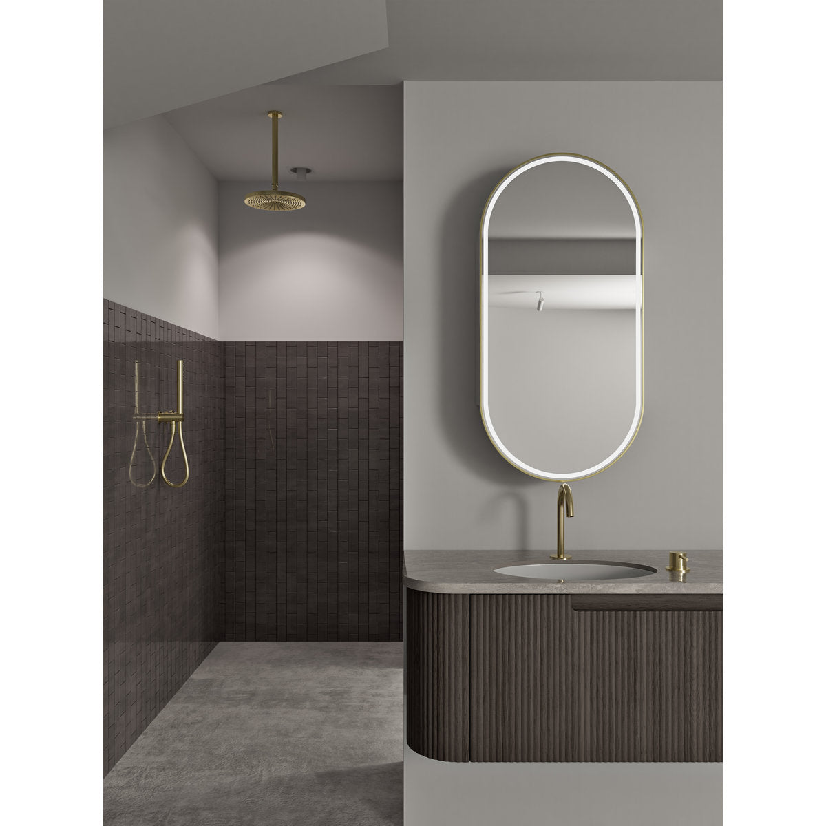 Mecca Hob Basin Mixer Round Spout - Brushed Gold
