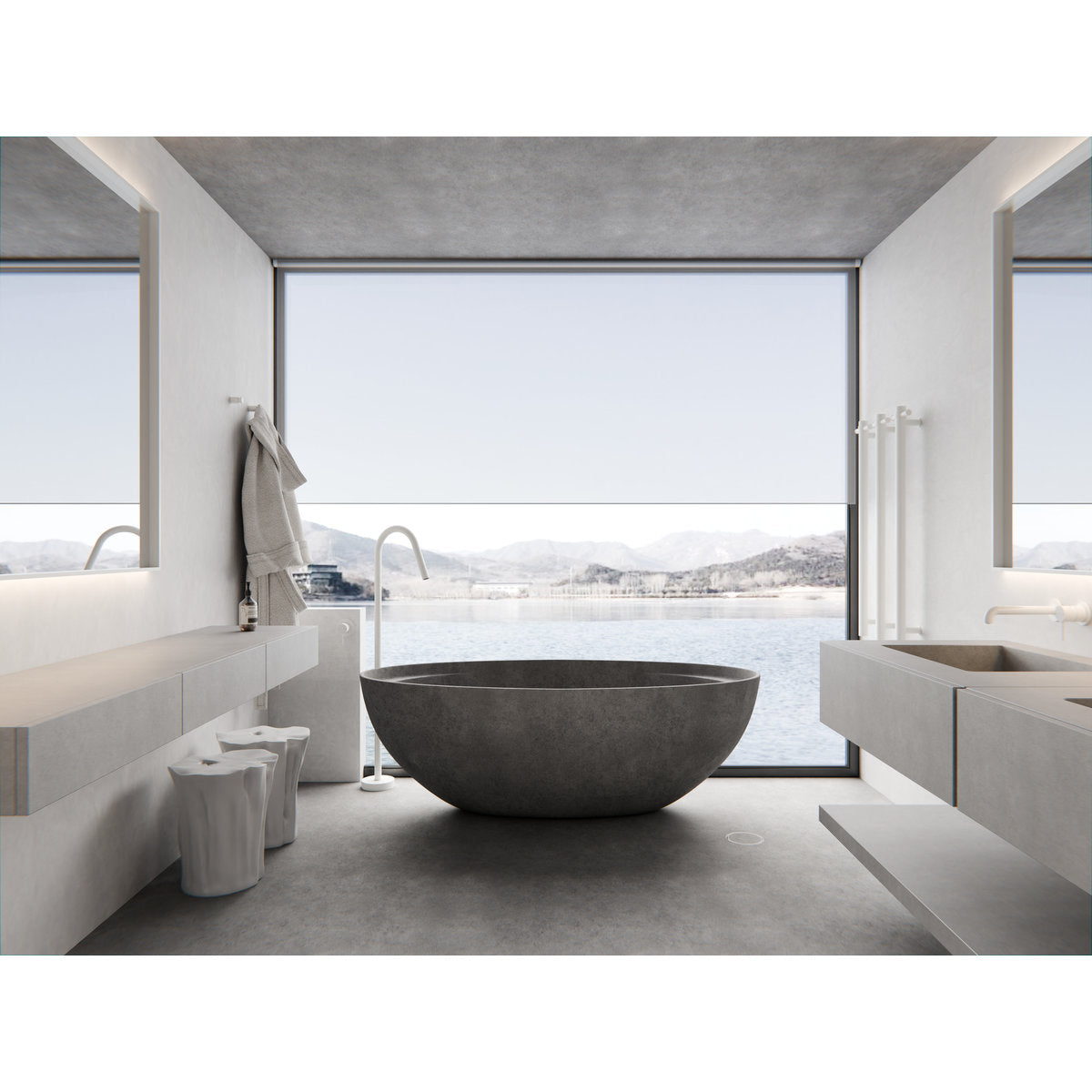 Mecca Freestanding Bath Mixer in Matte White