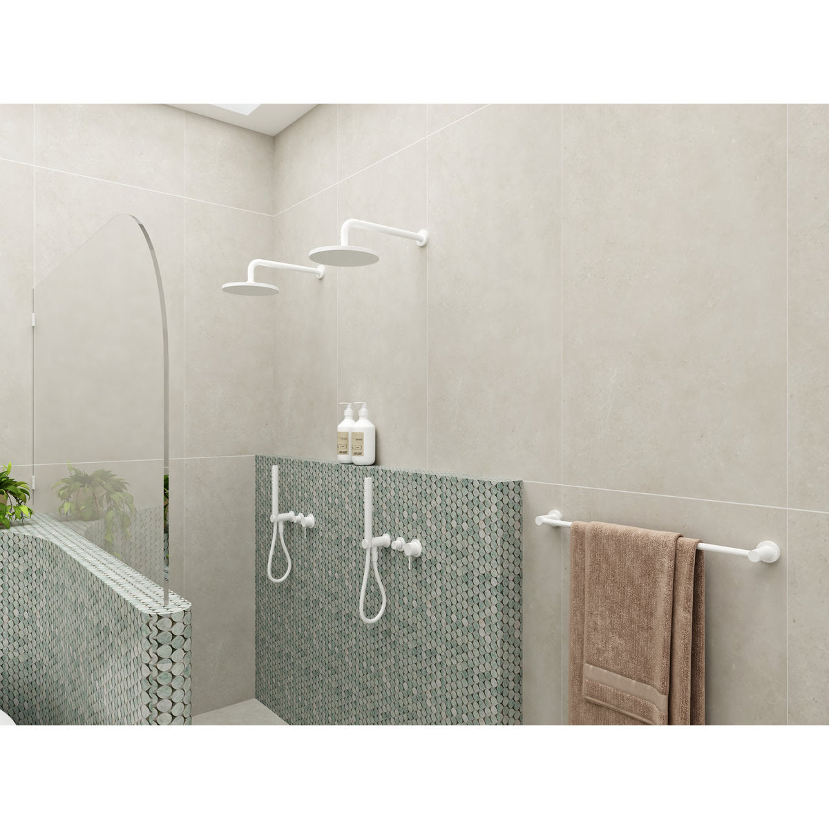 Mecca Hob Basin Mixer Round Spout - Matte White