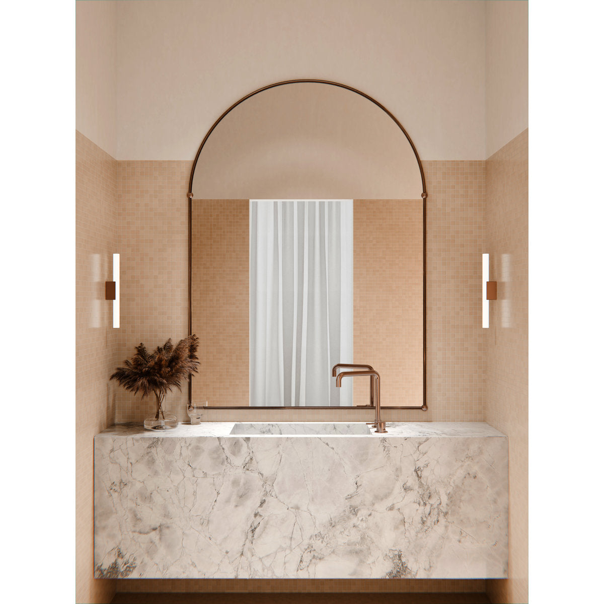 Mecca Hob Basin Mixer Square Spout - Brushed Bronze