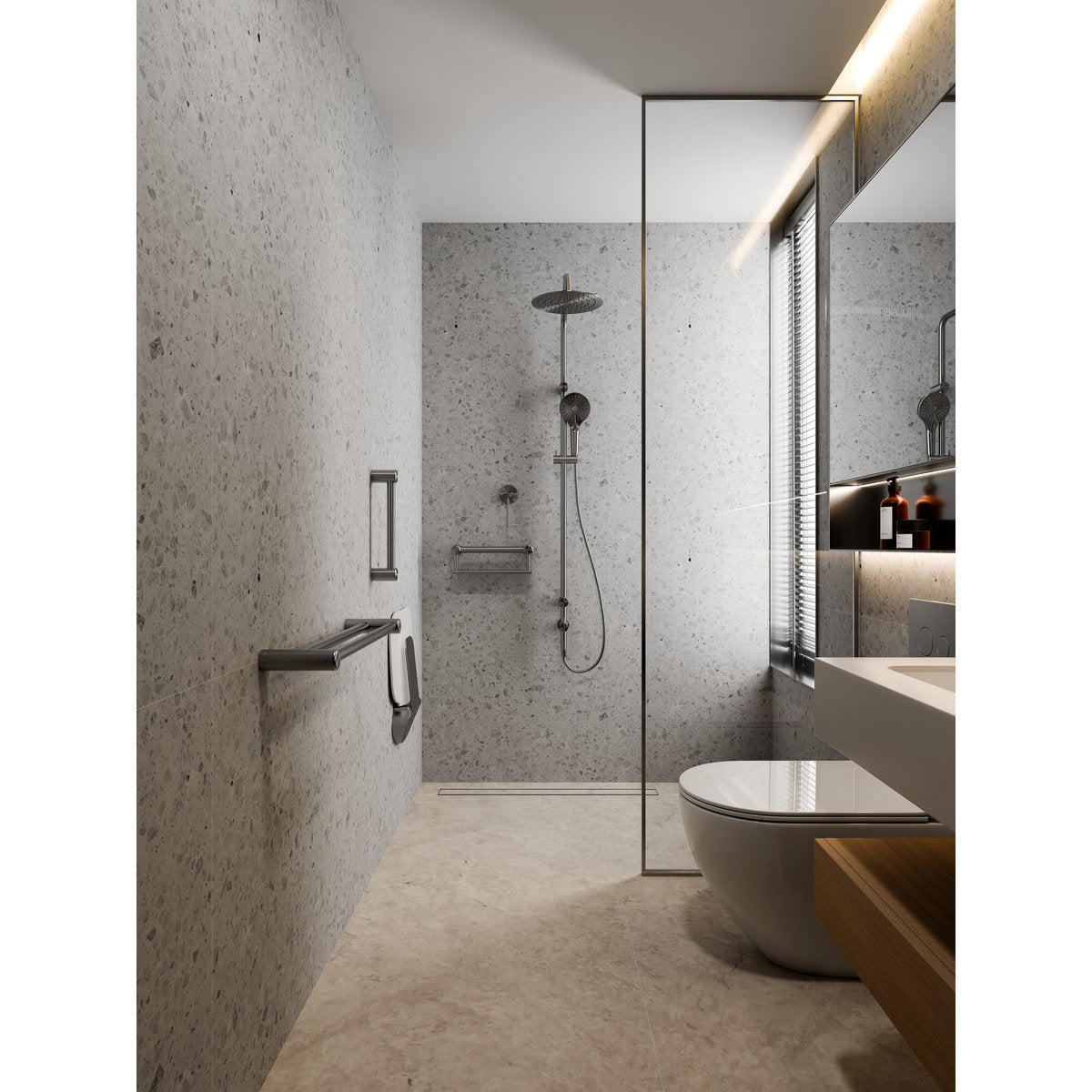 Mecca Twin Shower With Air Shower II in Gun Metal