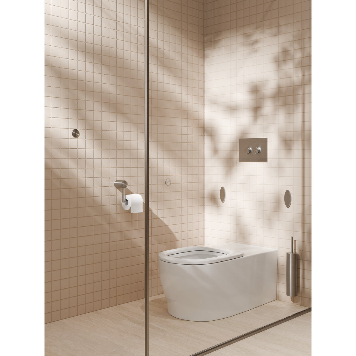 Mecca Toilet Brush Holder in Brushed Nickel