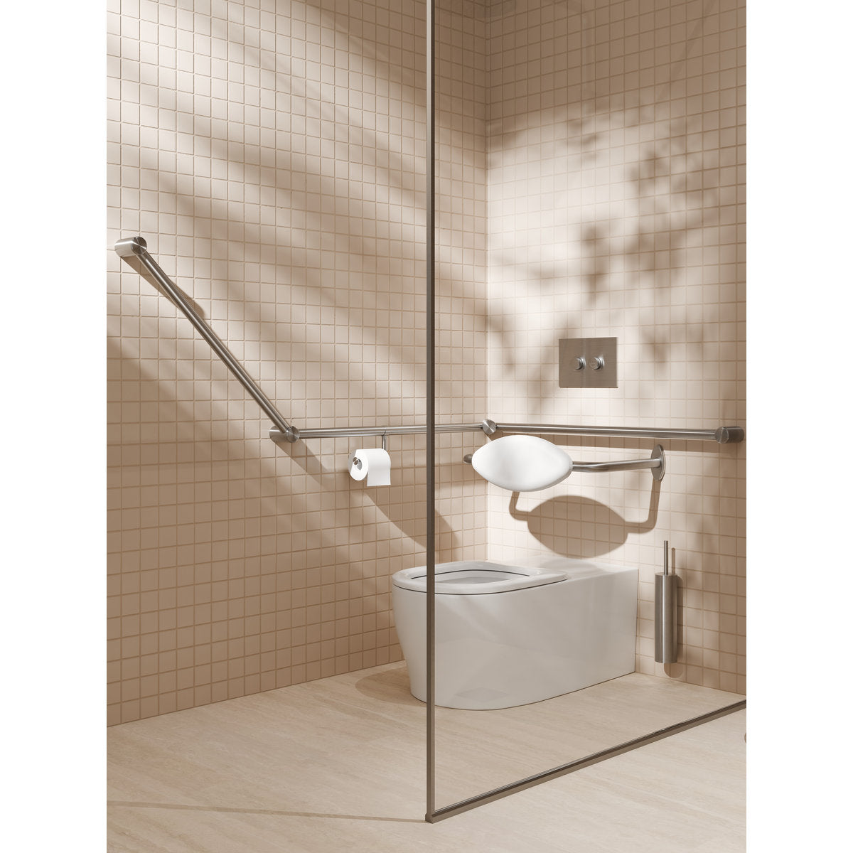 Mecca Toilet Brush Holder in Brushed Nickel