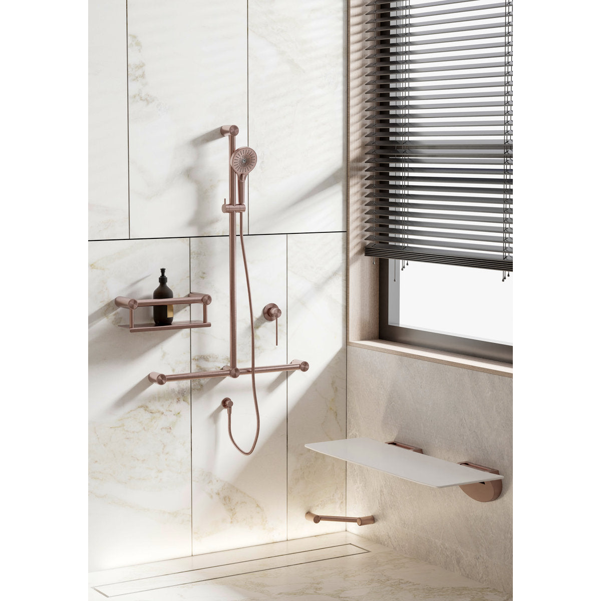 Mecca Shower Mixer 60mm Plate in Brushed Bronze