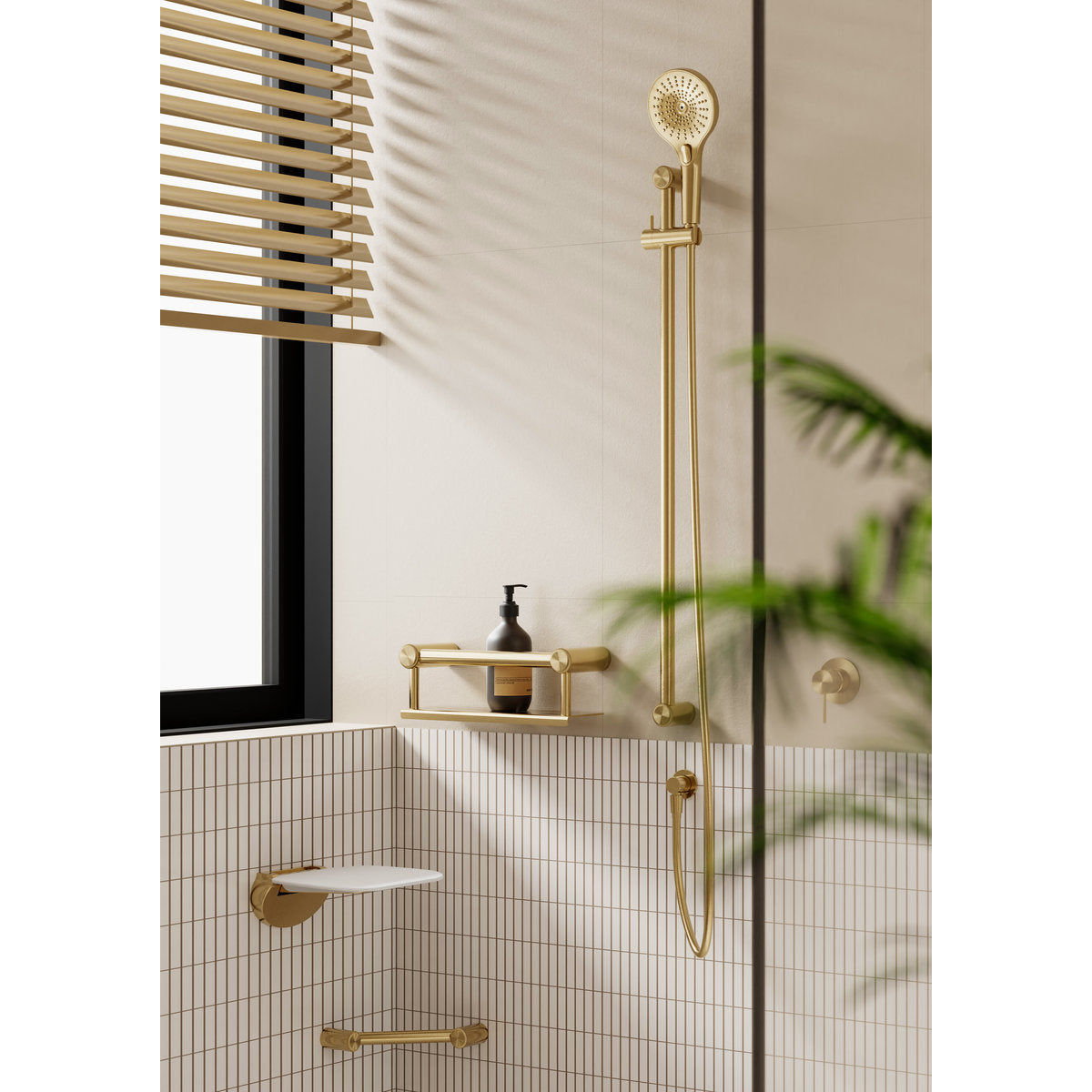 Mecca Shower Mixer 80mm Plate in Brushed Gold