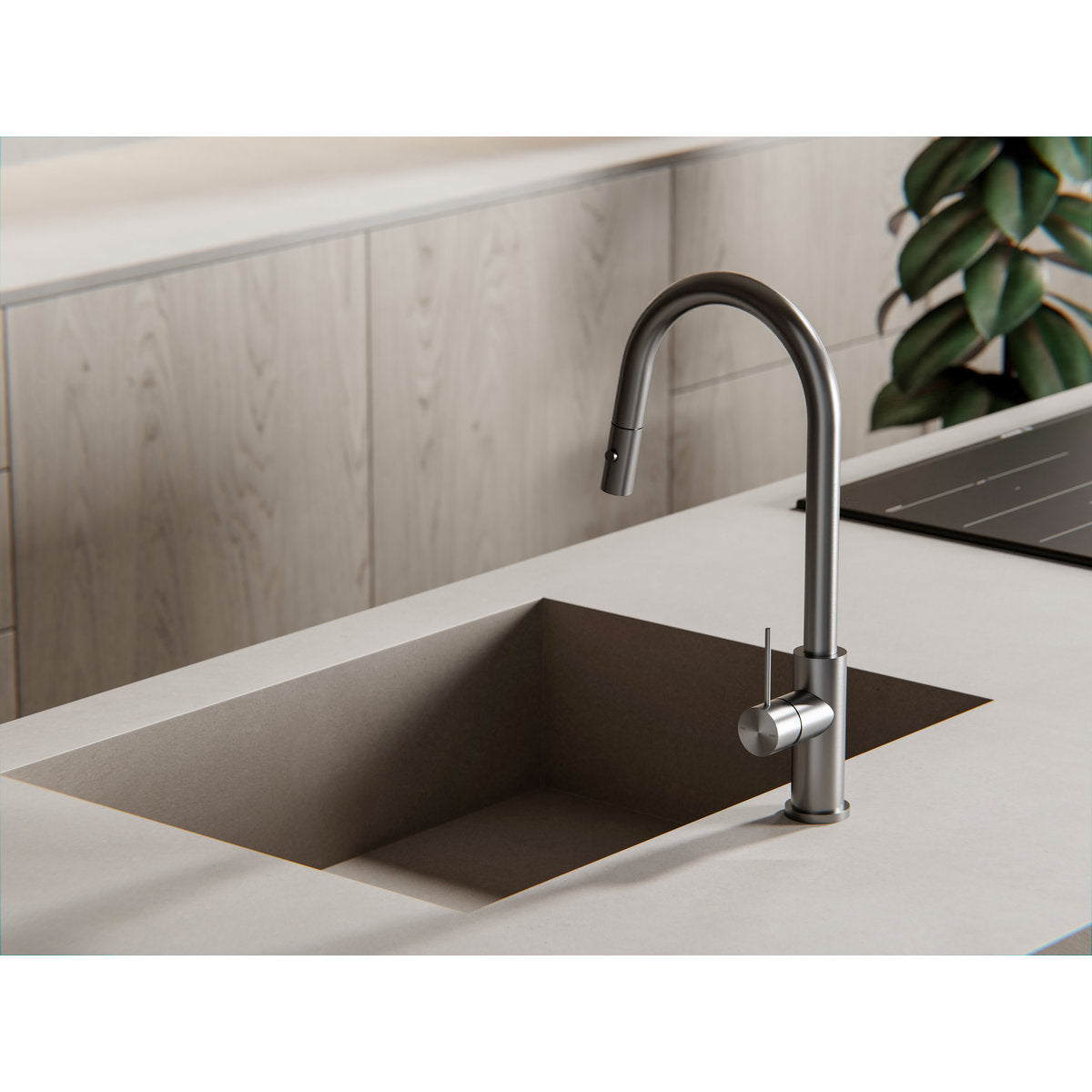 Mecca Pull Out Sink Mixer With Vegie Spray Function - Gun Metal