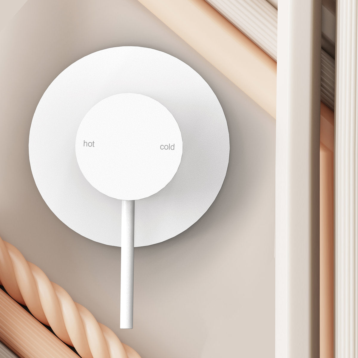 Mecca Shower Mixer 80mm Plate in Matte White