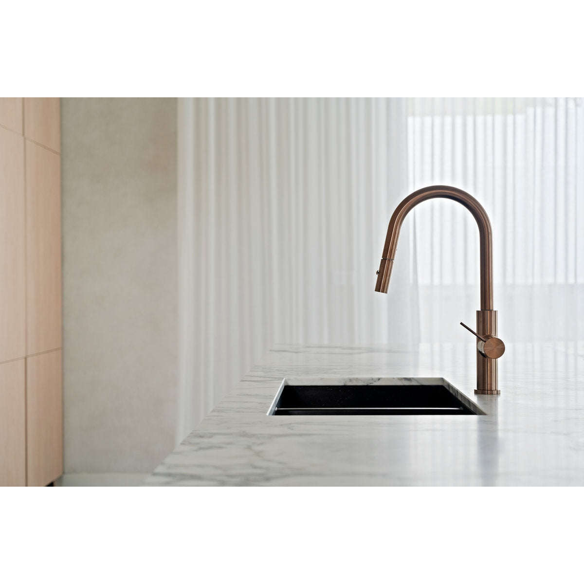 Mecca Pull Out Sink Mixer With Vegie Spray Function - Brushed Bronze