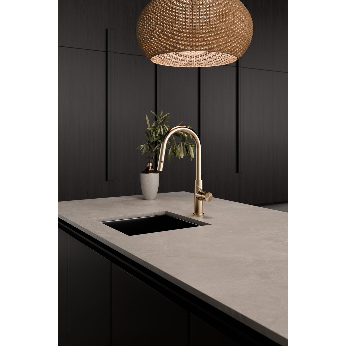 Mecca Pull Out Sink Mixer With Vegie Spray Function - Brushed Gold