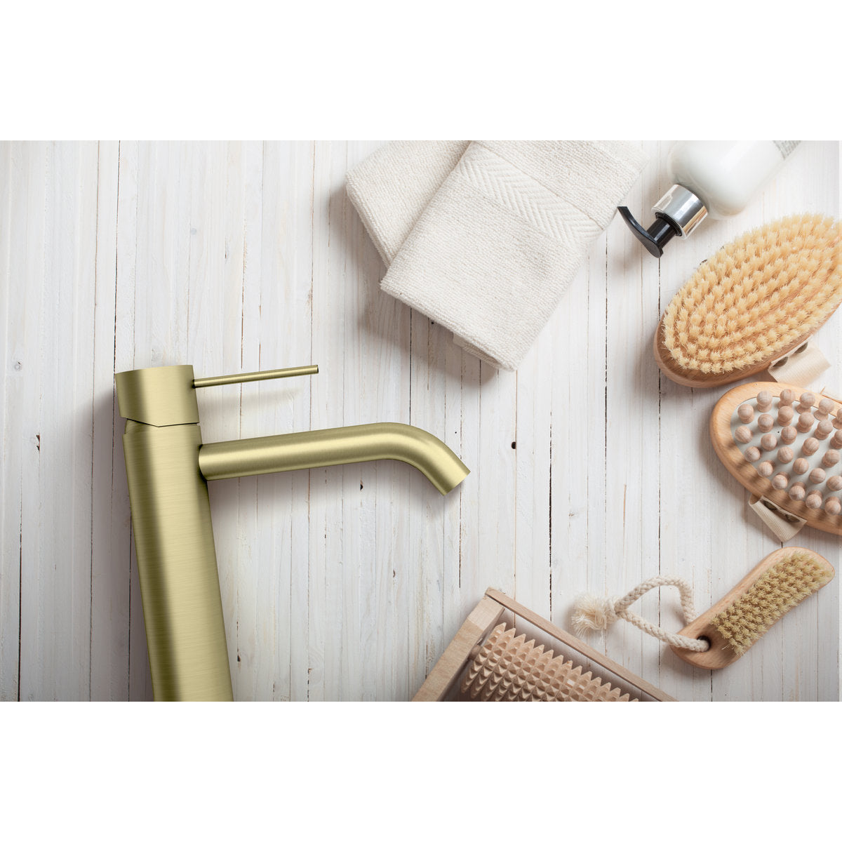 Mecca Tall Basin Mixer - Brushed Gold