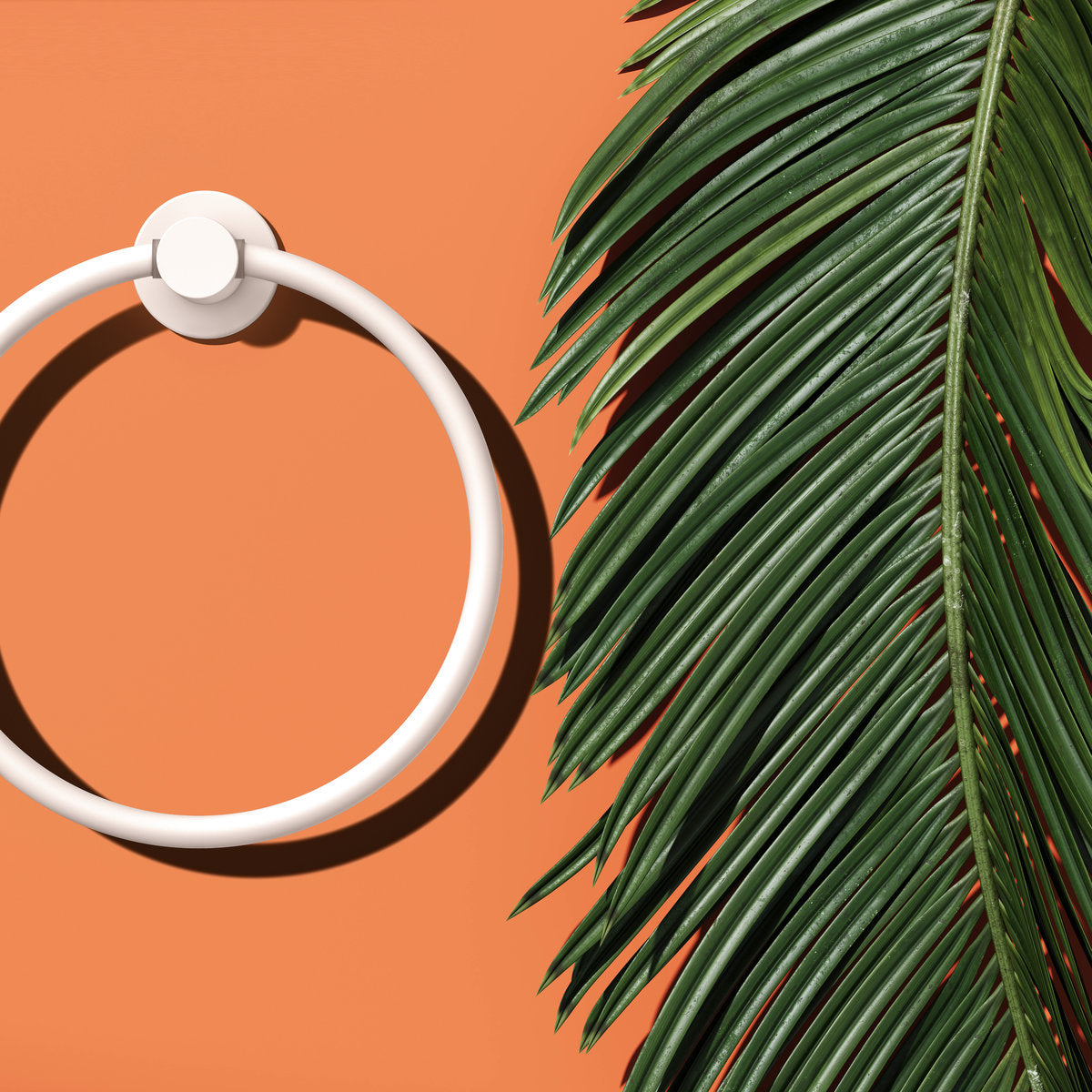 Mecca Hand Towel Ring - Matte White