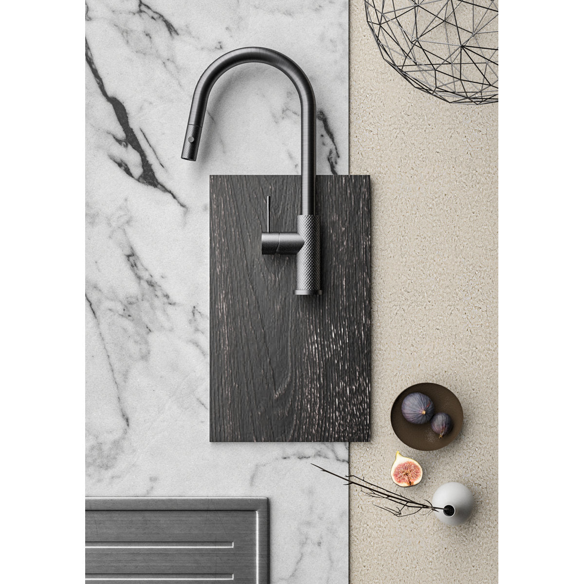 Opal Pull Out Sink Mixer With Vegie Spray Function - Graphite