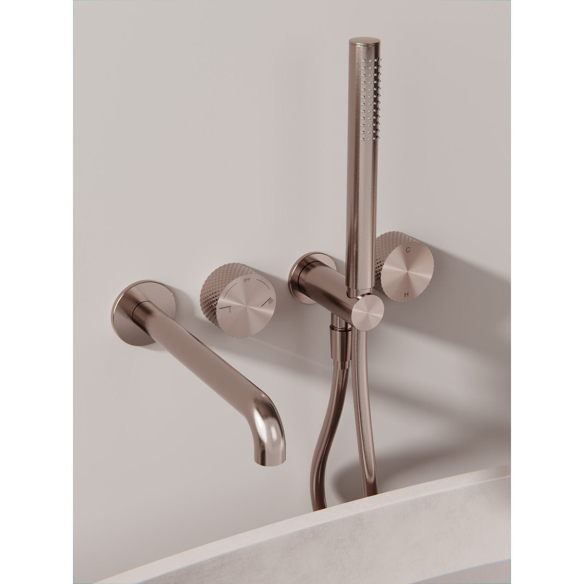 Opal Progressive Shower System Separate Plate With Spout 250mm - Brushed Bronze