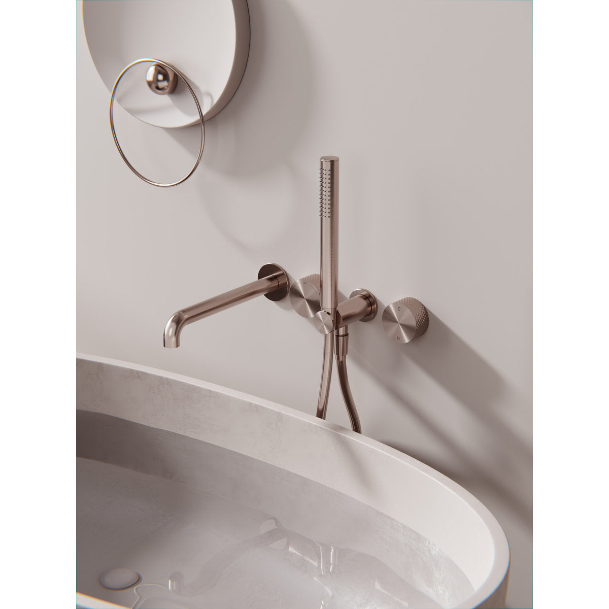 Opal Progressive Shower System Separate Plate With Spout 250mm - Brushed Bronze