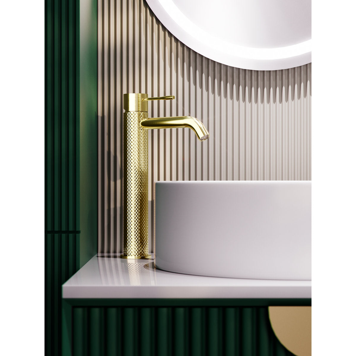Opal Tall Basin Mixer - Brushed Gold