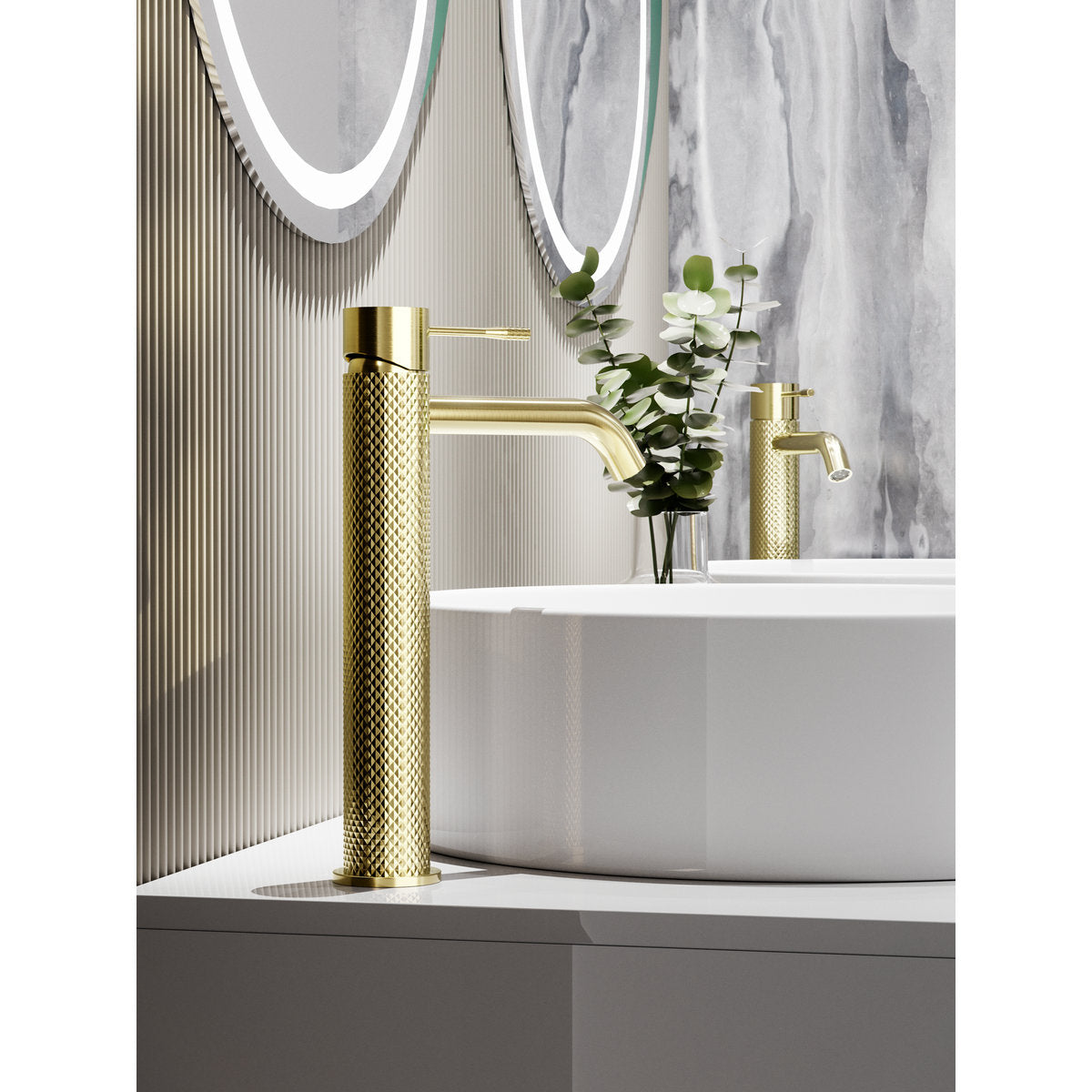 Opal Tall Basin Mixer - Brushed Gold