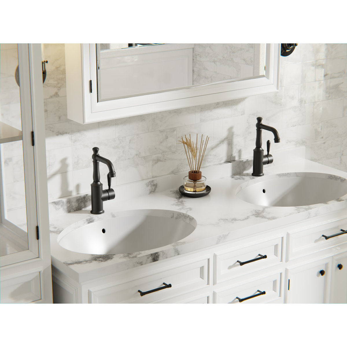York Basin Mixer With Metal Lever - Matte Black