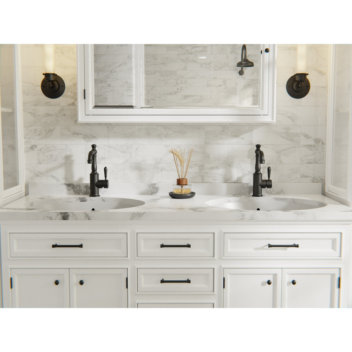 York Basin Mixer With Metal Lever - Matte Black