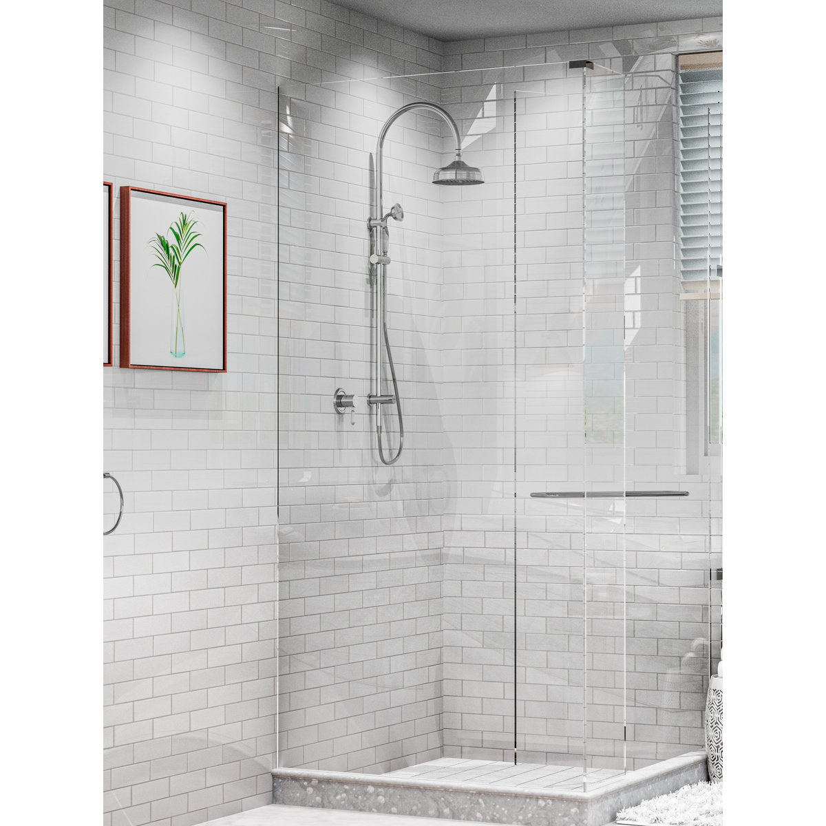 York Twin Shower With Metal Hand Shower - Chrome
