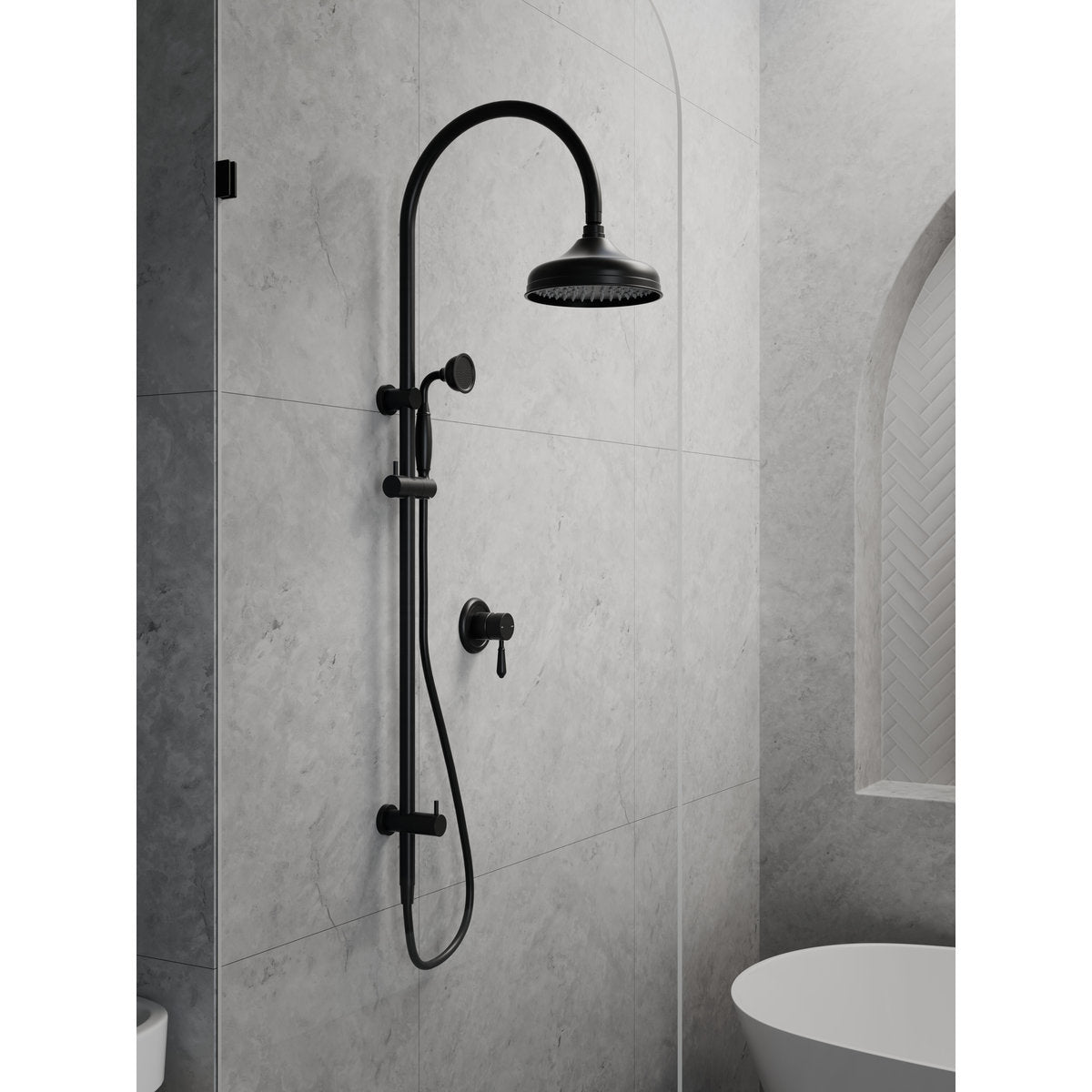 York 200mm Shower Head - Matte Black