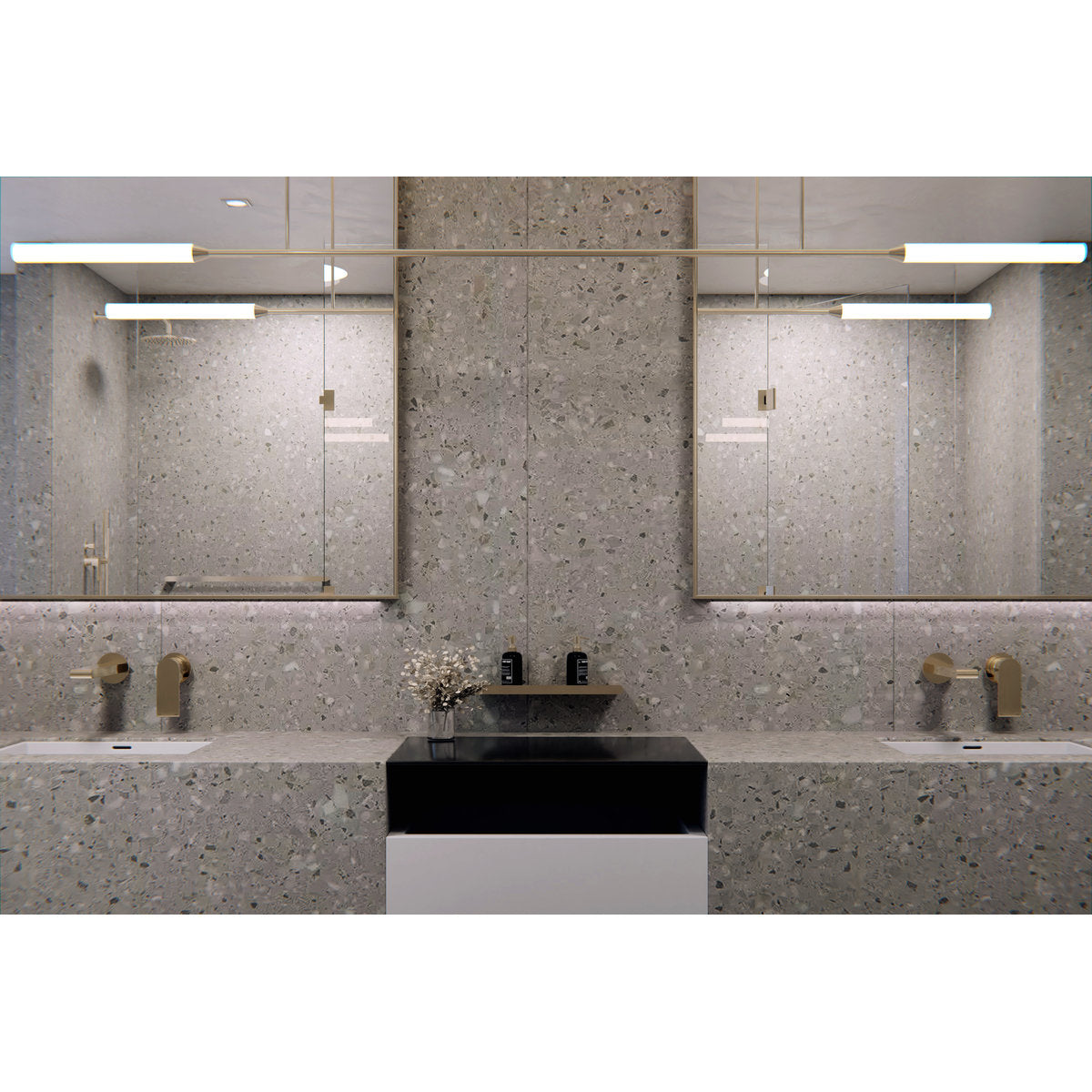 Bianca Wall Basin/Bath Mixer 230mm Trim Kits Only - Brushed Gold