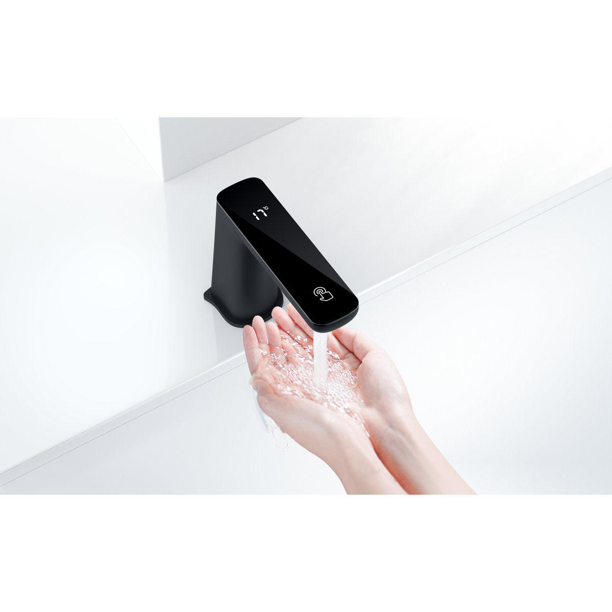 Claudia Sensor Mixer With Black Top Display in Matte Black