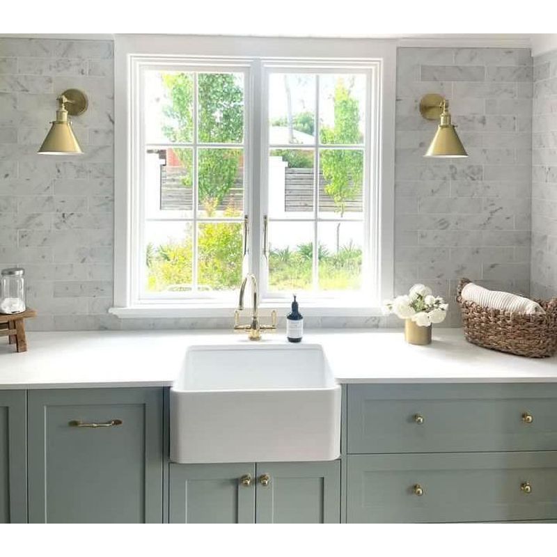 Novi 50X46 Fireclay Butler Sink - Gloss White
