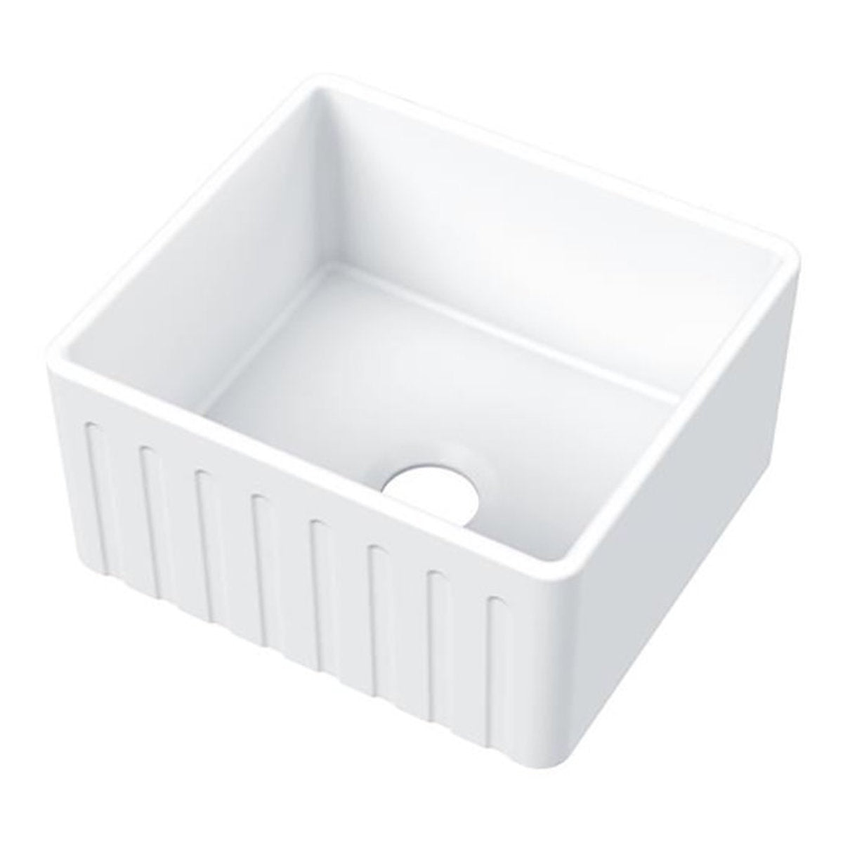 Novi 51 x 46 Fine Fireclay Gloss White Farmhouse Butler Sink