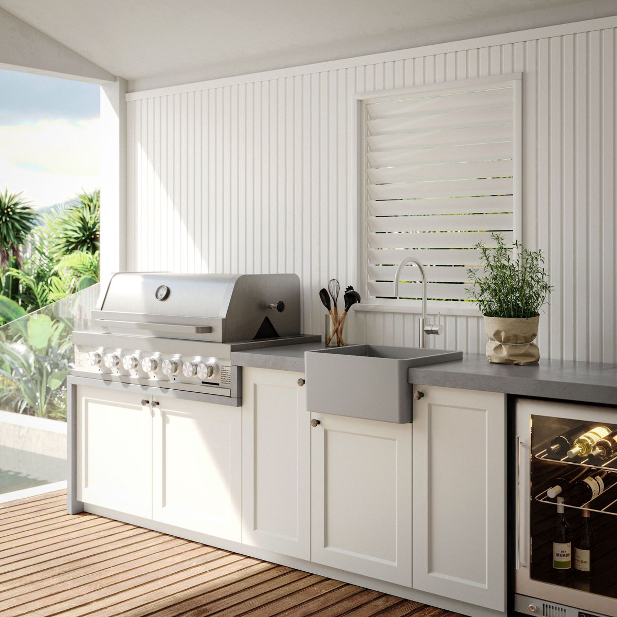Novi 60X46 Fireclay Butler Sink -Concrete Look