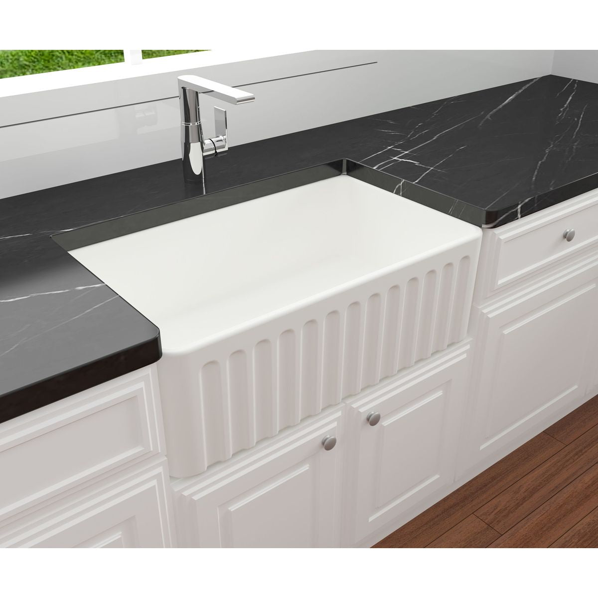Novi 75X46 Fireclay Butler Sink - Matte White