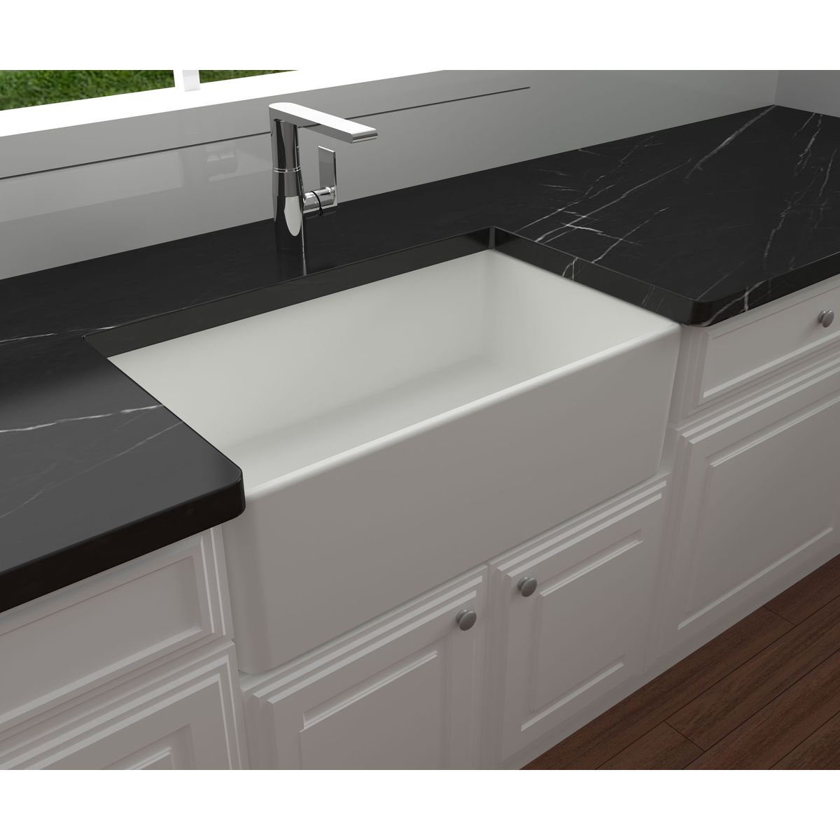 Novi 75X46 Fireclay Butler Sink - Matte White