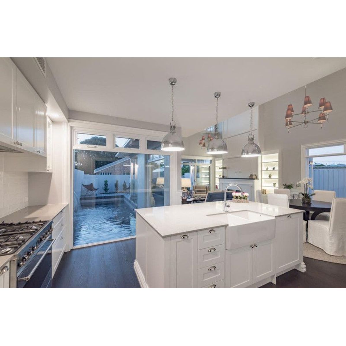 Novi 85X46 Double Bowl Fireclay Butler Sink - Gloss White