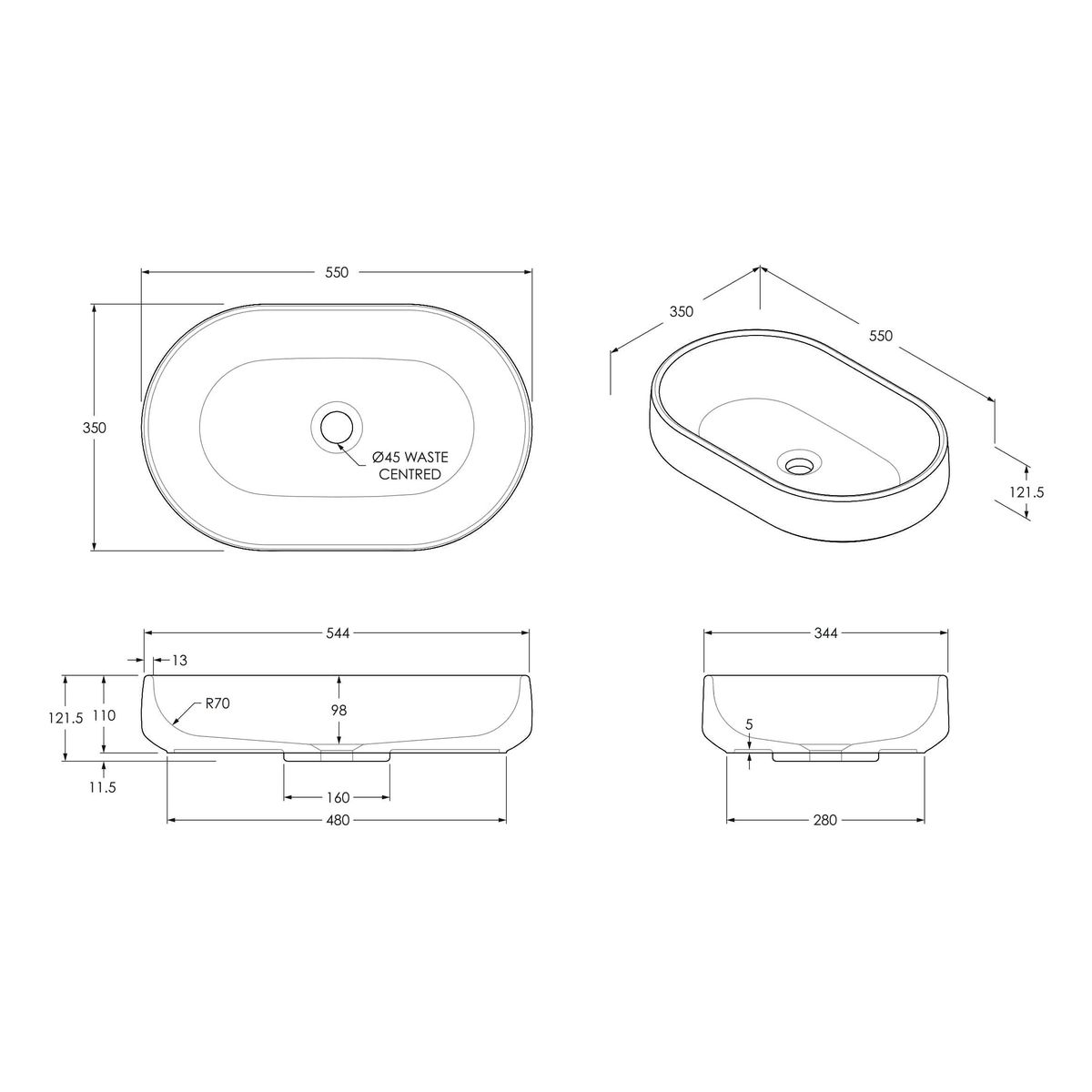 Norma Above Counter Basin, Plum