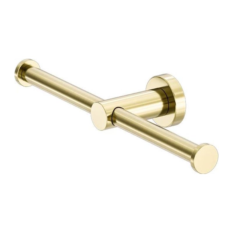 Mecca Double Toilet Roll Holder in Brushed Gold