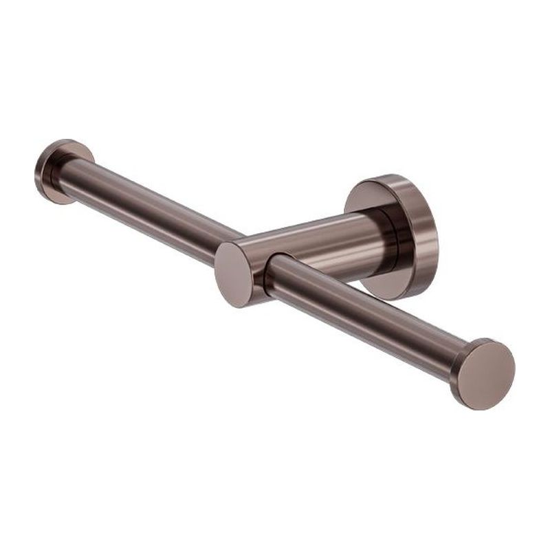 Mecca Double Toilet Roll Holder in Brushed Bronze