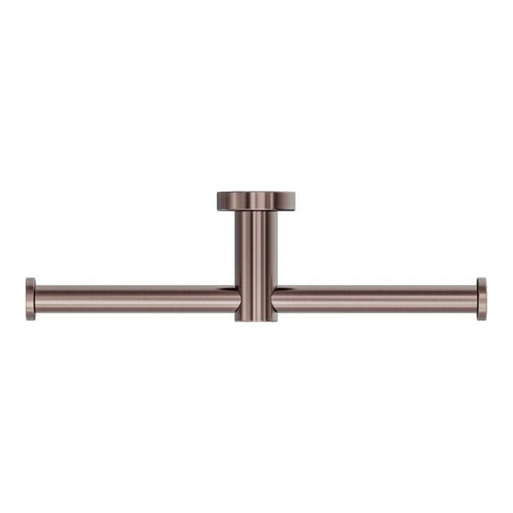 Mecca Double Toilet Roll Holder in Brushed Bronze