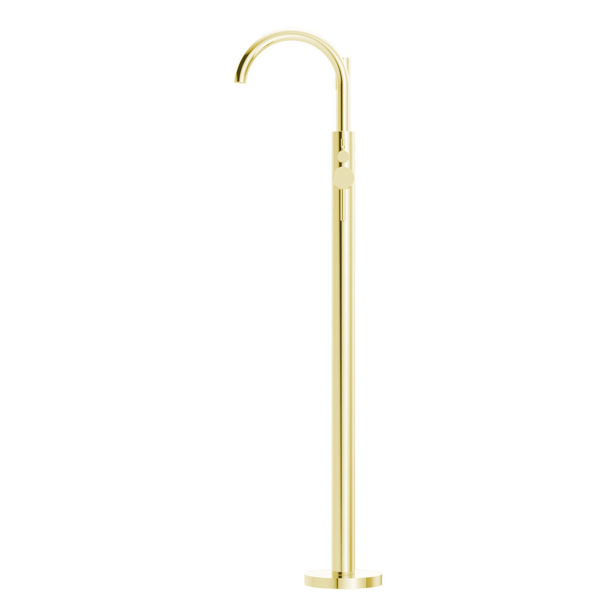 Mecca Round Freestanding Mixer With Hand Shower in Brushed Gold