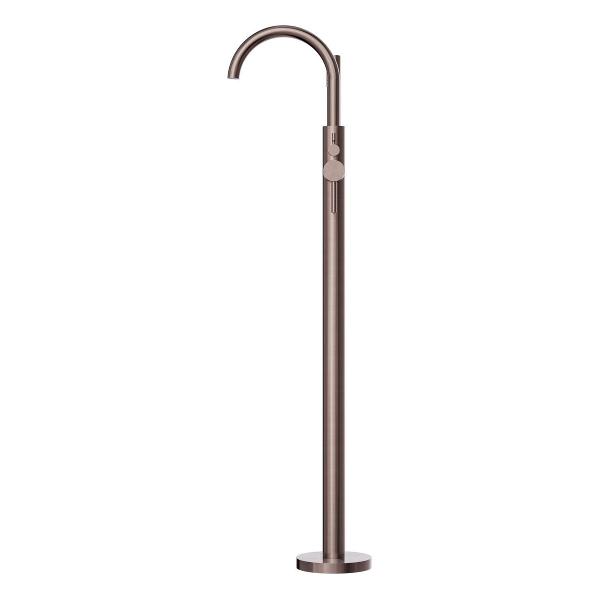 Mecca Round Freestanding Mixer With Hand Shower in Brushed Bronze