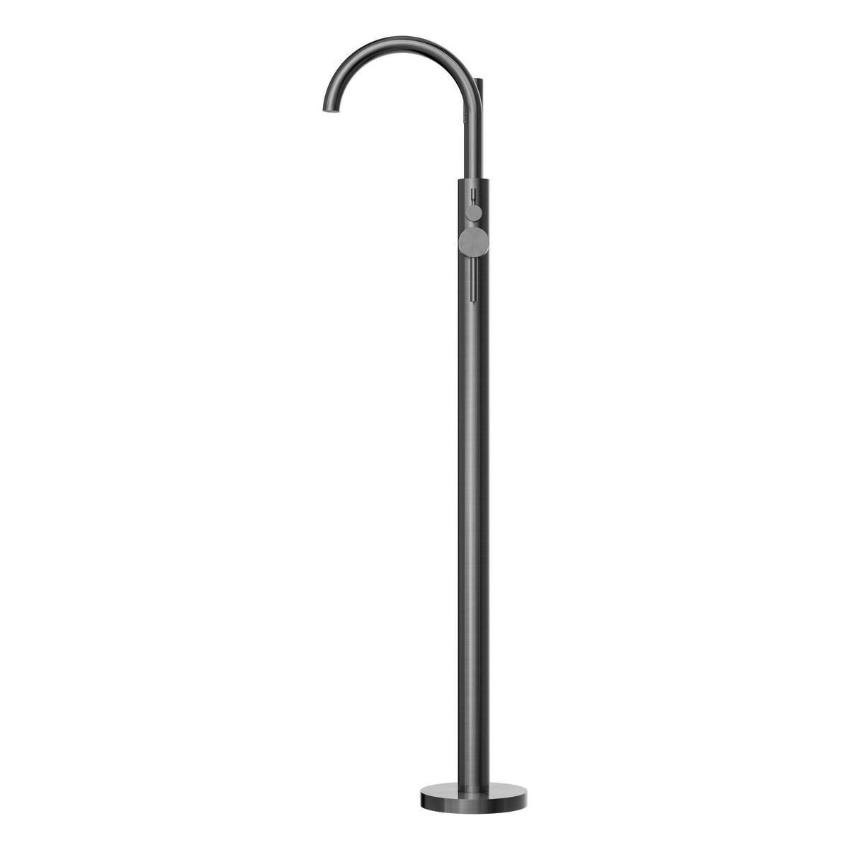 Mecca Round Freestanding Mixer With Hand Shower in Gun Metal