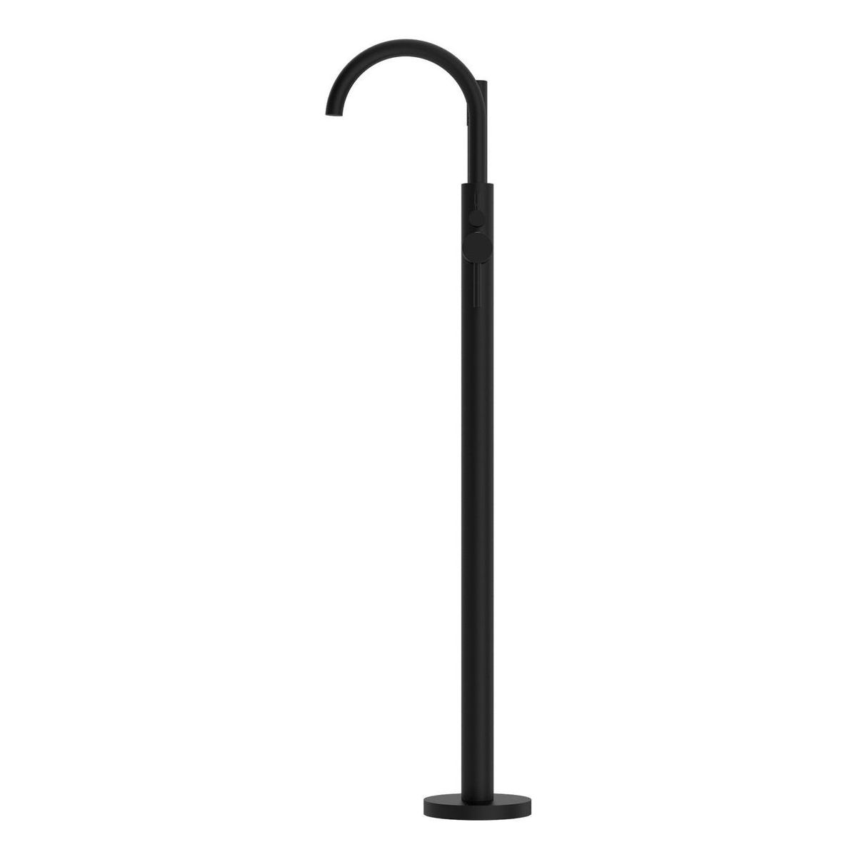 Mecca Round Freestanding Mixer With Hand Shower in Matte Black