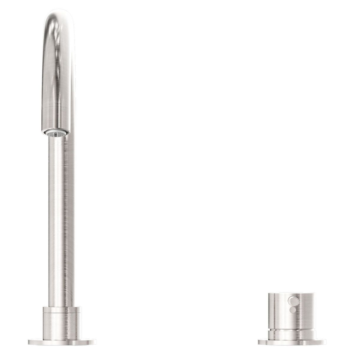 Mecca Hob Basin Mixer Round Spout - Brushed Nickel