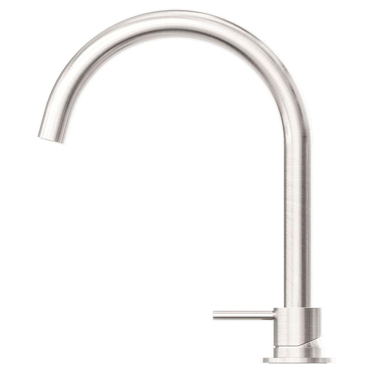 Mecca Hob Basin Mixer Round Spout - Brushed Nickel