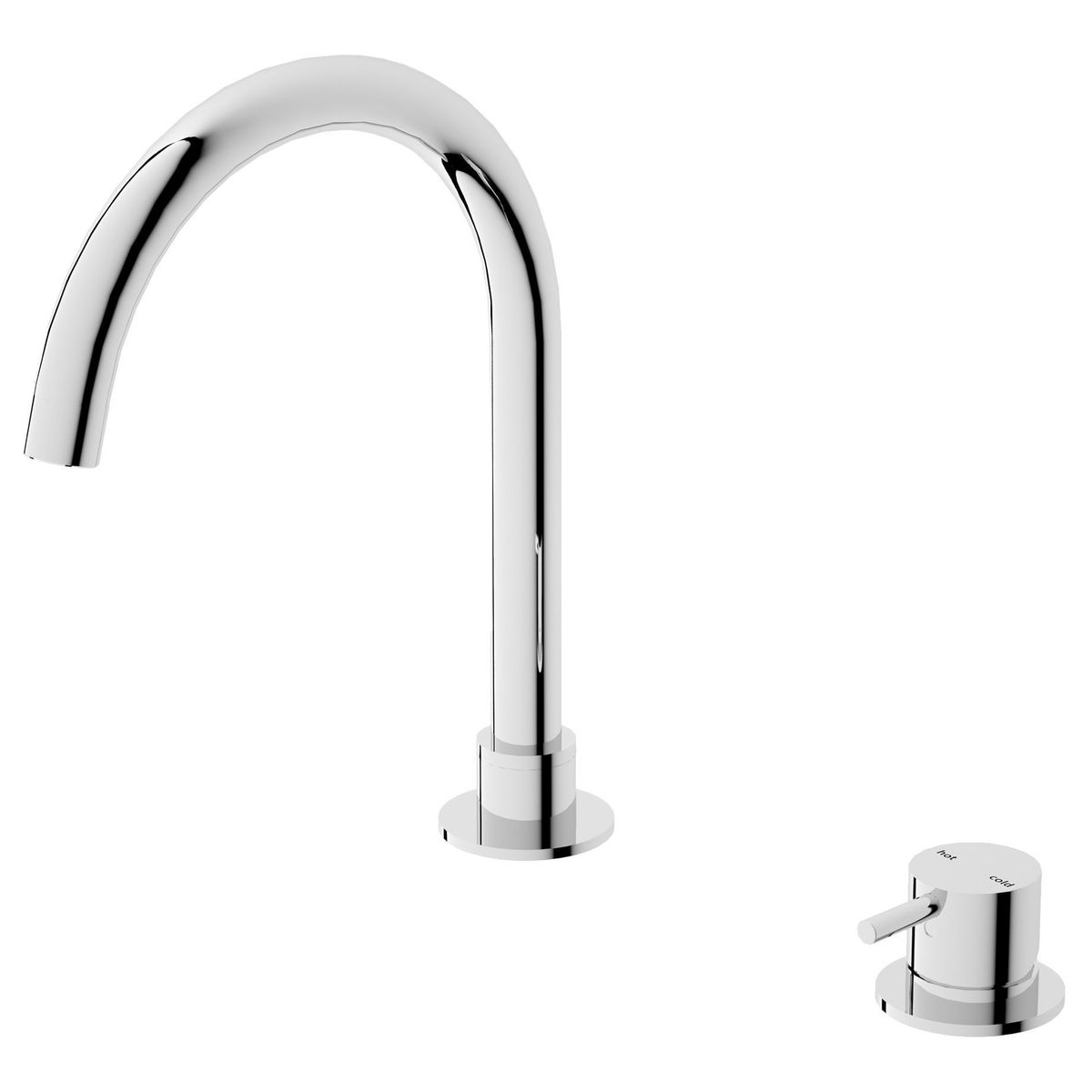 Mecca Hob Basin Mixer Round Spout - Chrome