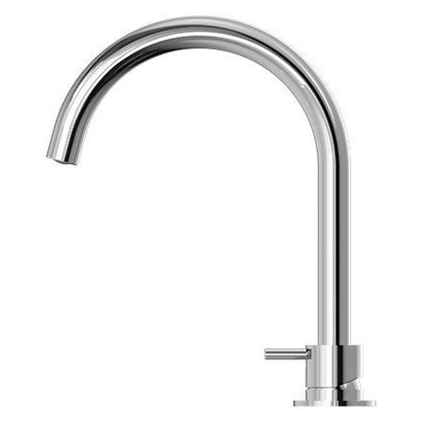 Mecca Hob Basin Mixer Round Spout - Chrome