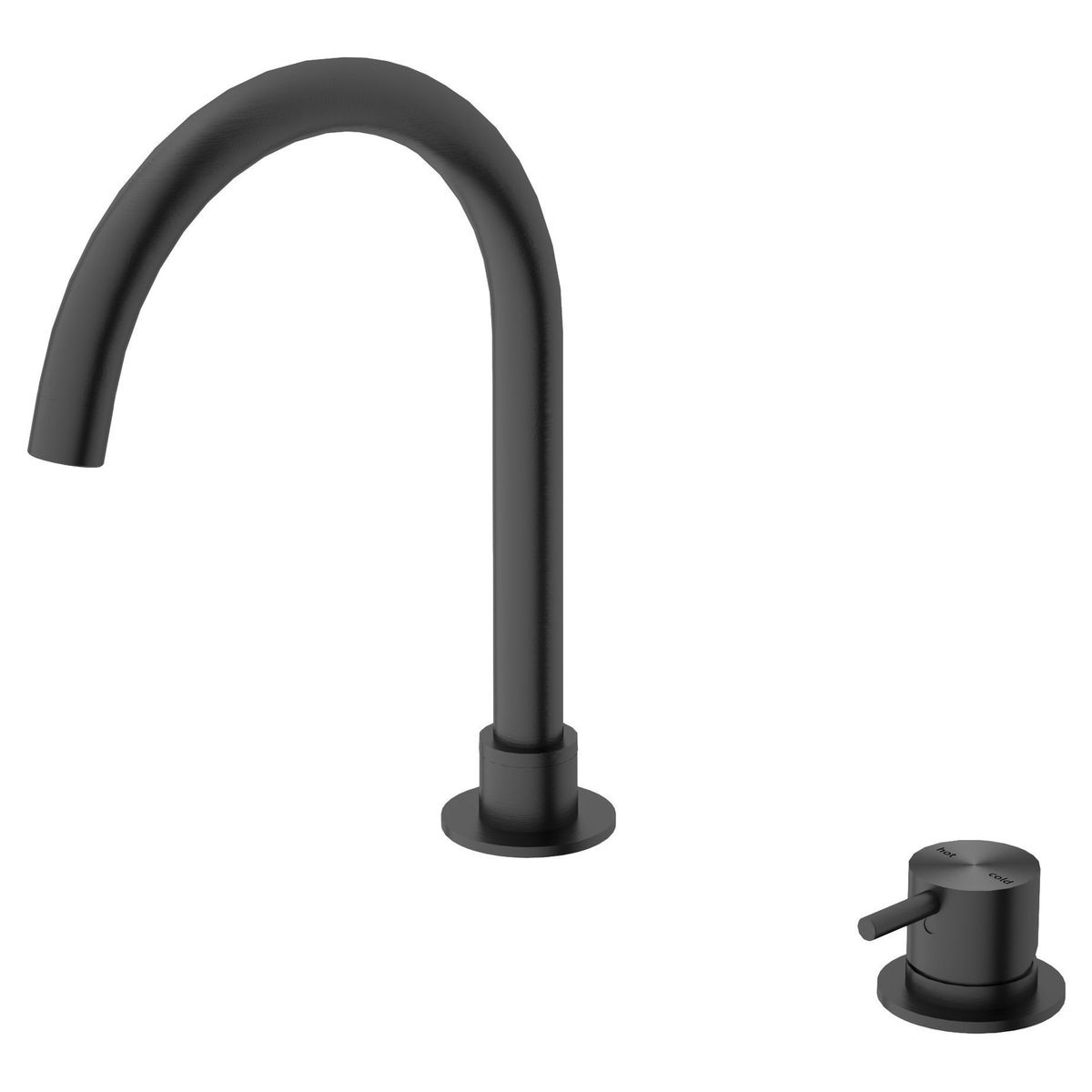 Mecca Hob Basin Mixer Round Spout - Gun Metal