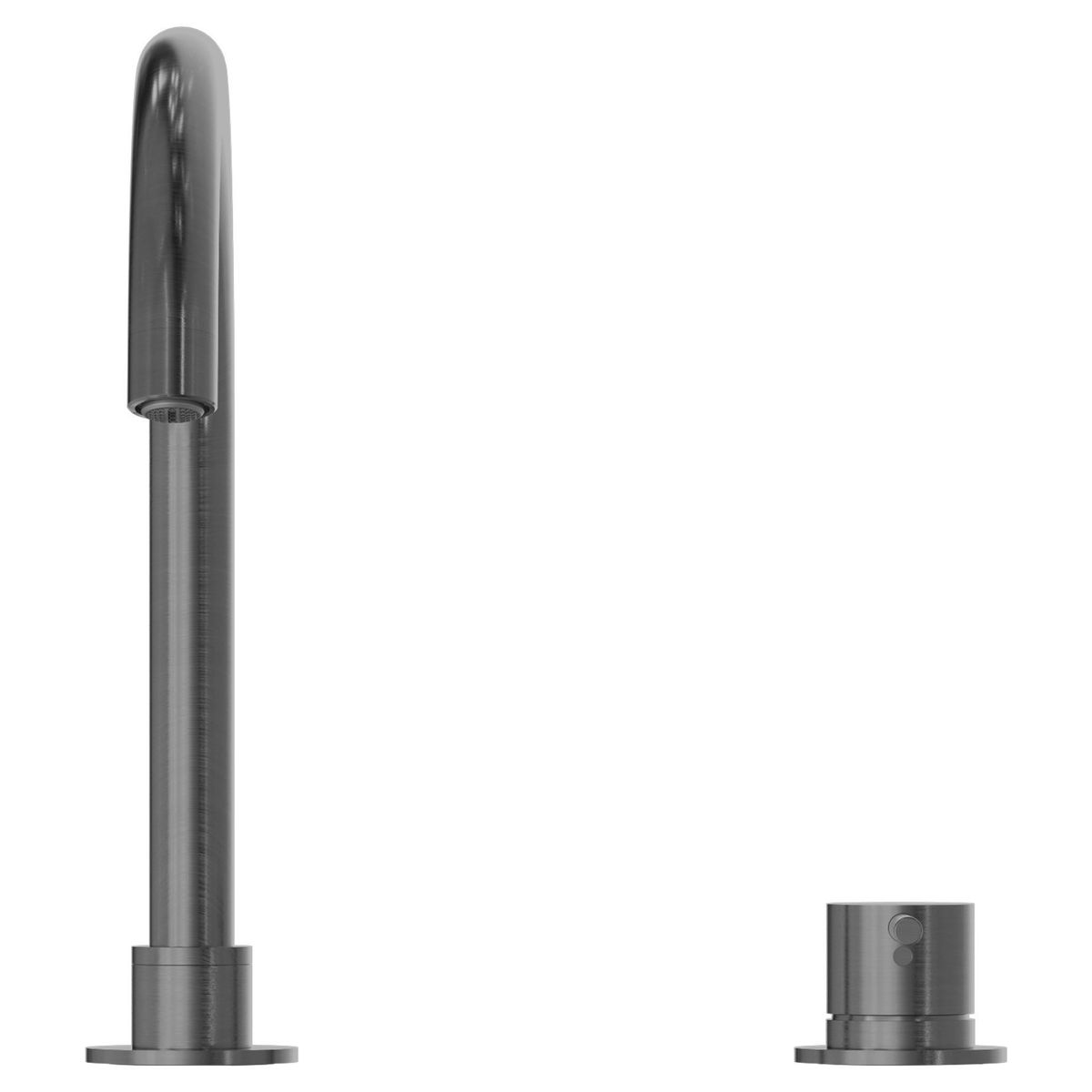 Mecca Hob Basin Mixer Round Spout - Gun Metal
